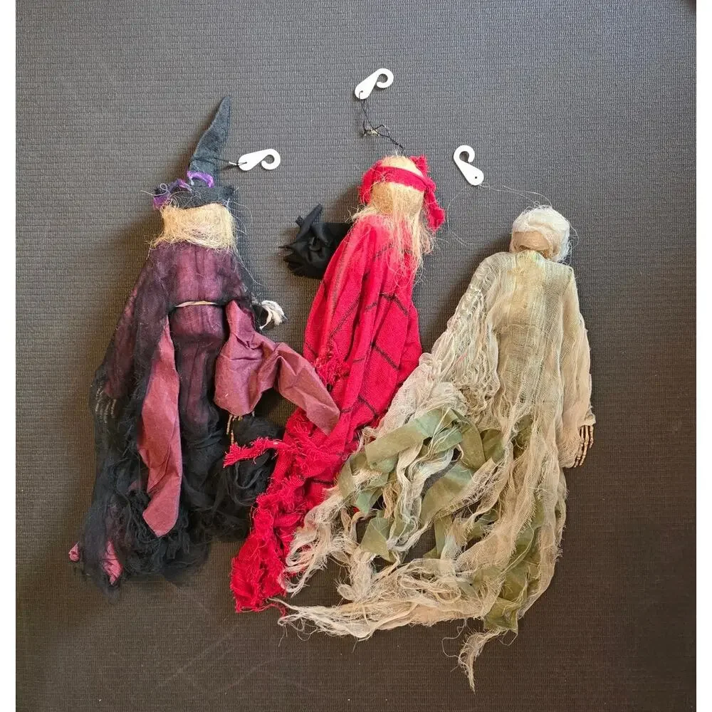 Hanging Halloween Skeletons --Witch, Pirate, Mummy Tree Hangers READ